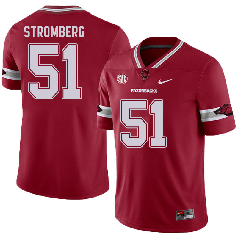 Men #51 Ricky Stromberg Arkansas Razorbacks College Football Jerseys Sale-Alternate